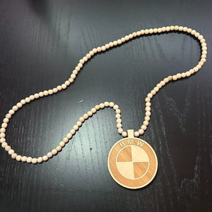 GoodWood NYC BMW Necklace Wooden Pendant Wooden Beaded‎